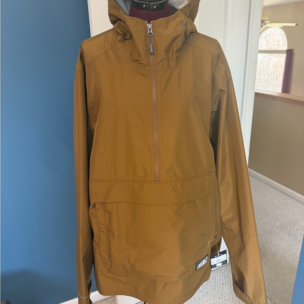 Eddie Bauer Men's Tan Hooded Raincoat